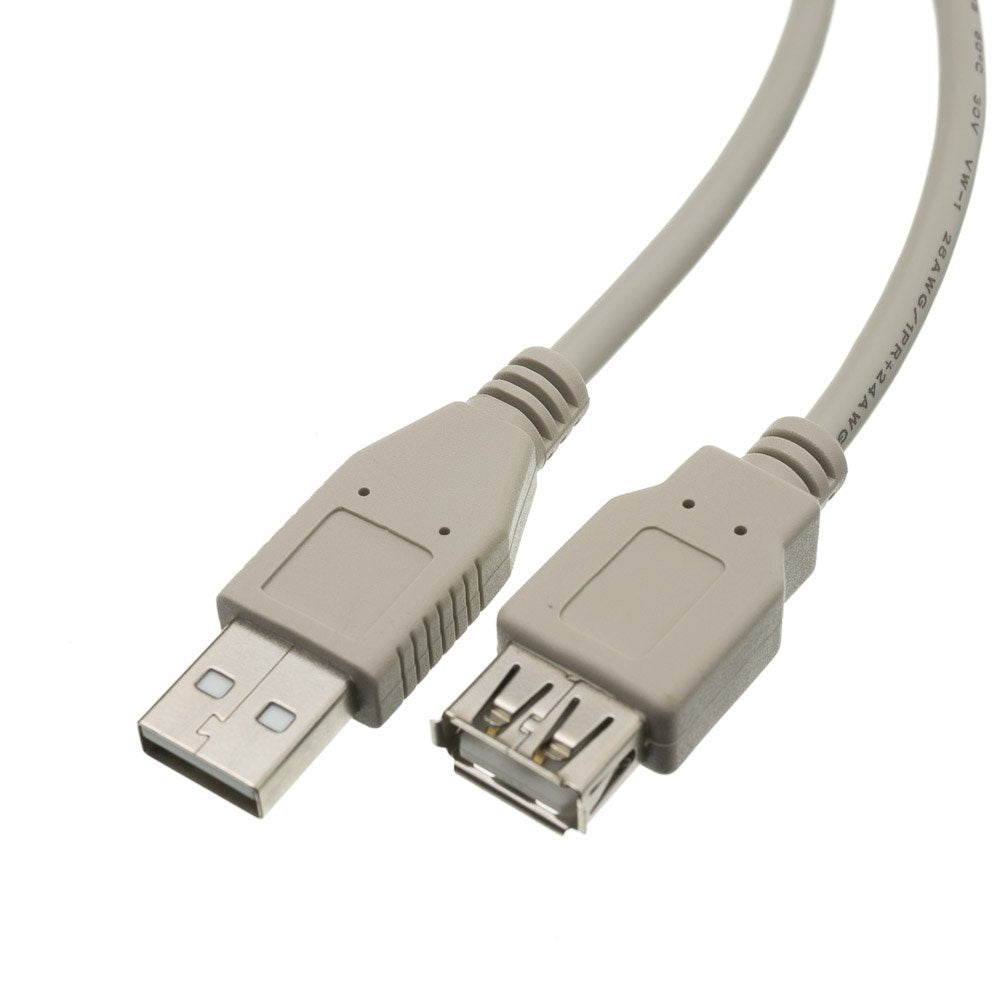 Cablewholesale 6 Feet Usb 2.0 Extension Cable, Beige, Type A Male/Type A Female Plug, A Male To A Female High Speed Usb Extensio