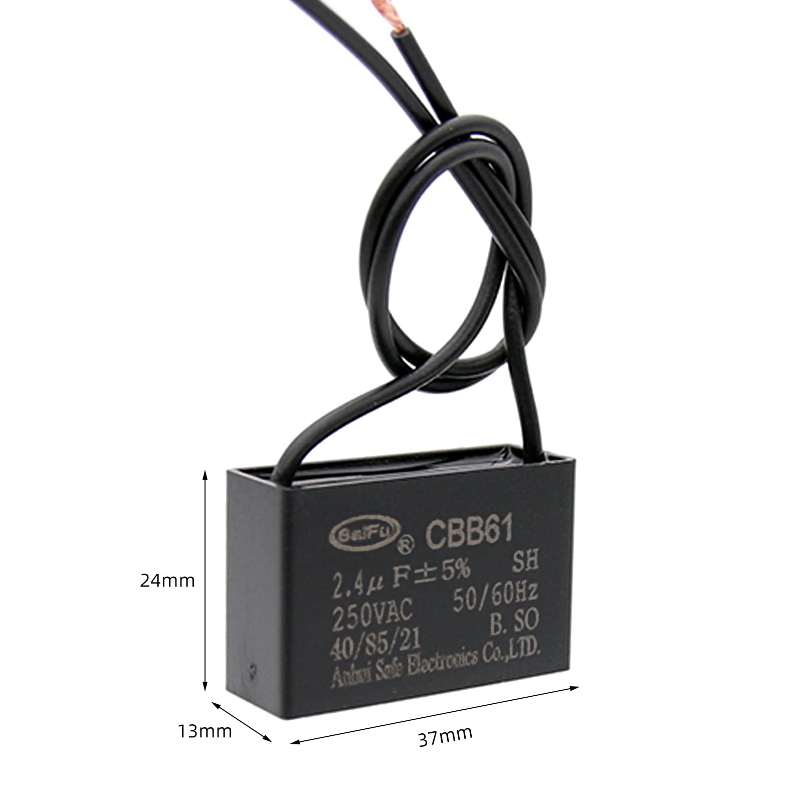 Akzytue Cbb61 Capacitor 2.4Uf 250V Ac Ceiling Fan 2 Wire 50/60Hz For Starting Electric Fan Generator Pump Motor (2 Pack )