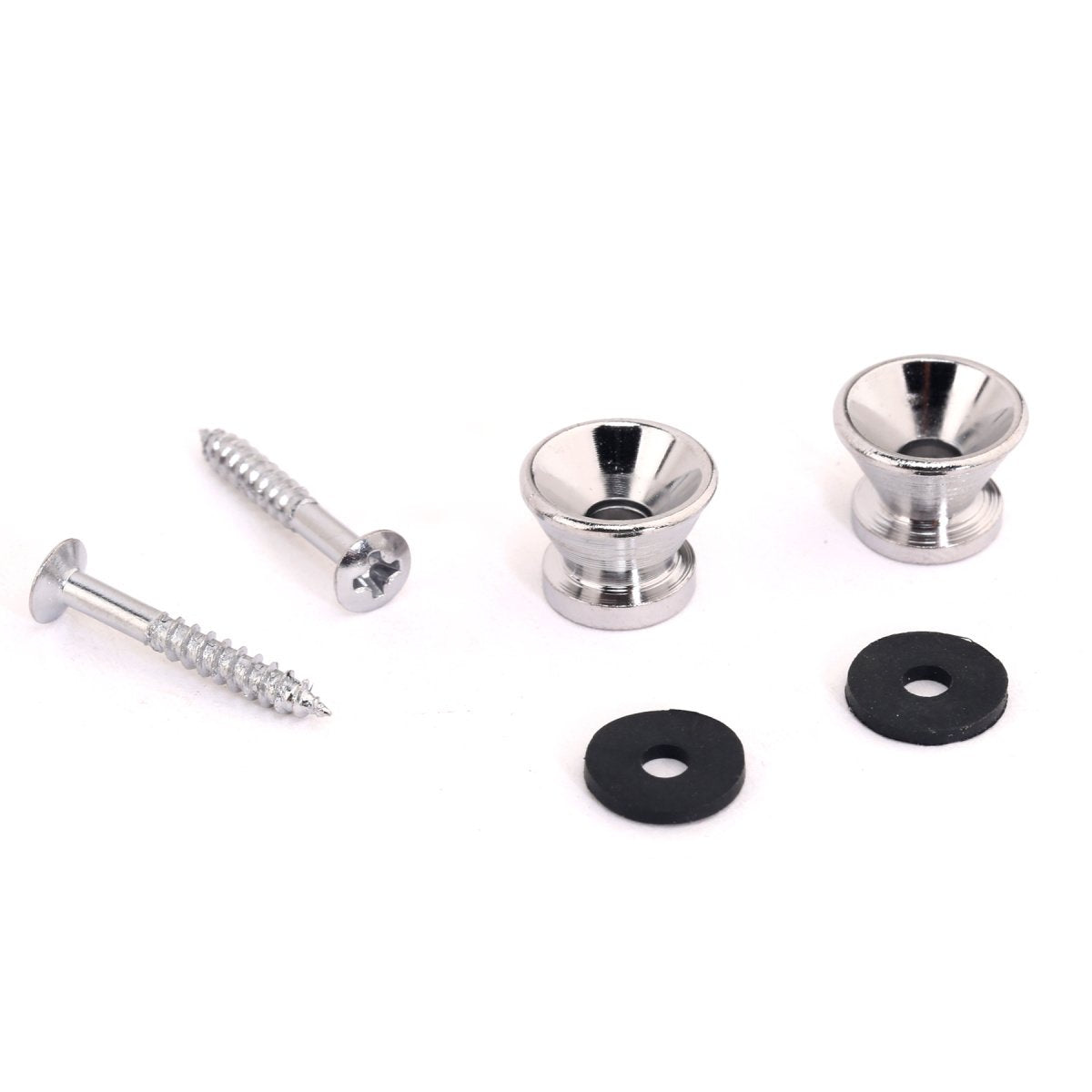 Musiclily Metal Guitar Strap Buttons End Pins For Acoustic Classical Electric Guitar Bass Ukulele,Chrome(Pack Of 4)