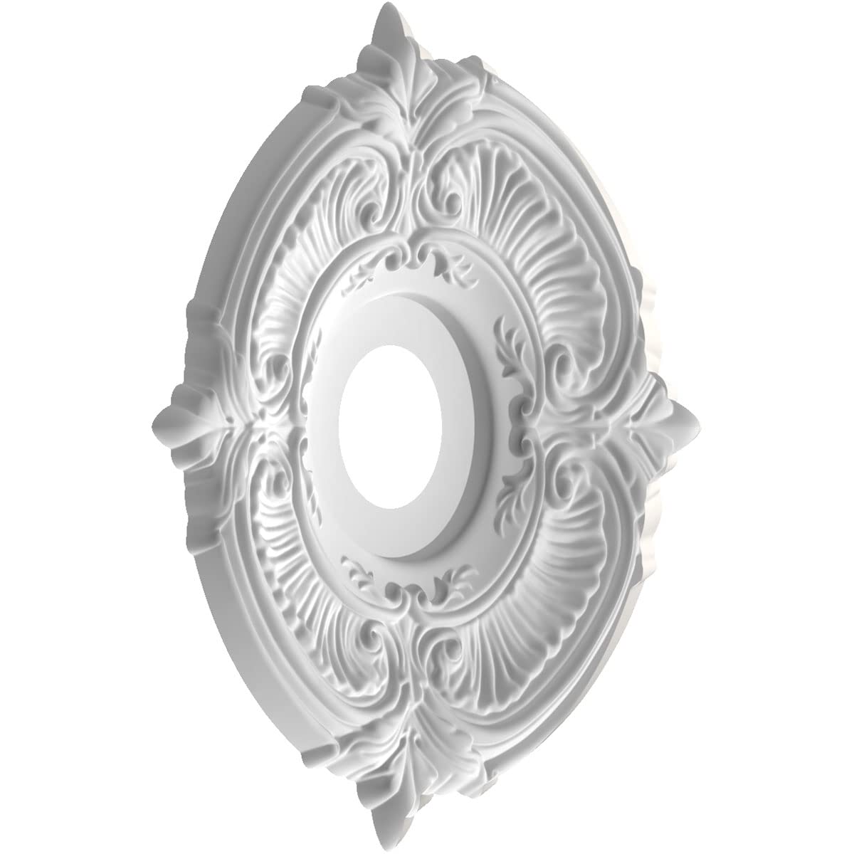 Ekena Millwork Cmp16Atgbw Attica Thermoformed Pvc Ceiling Medallion (Fits Canopies Up To 5 5/8''), 16''Od X 3 1/2''Id X 1''P, Ul