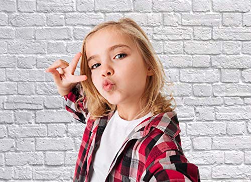 Sjoloon White Brick Wall Backdrop White Brick Photo Backdrop Thin Vinyl Photography Backdrop Background Studio Prop 10931(5X7Ft)