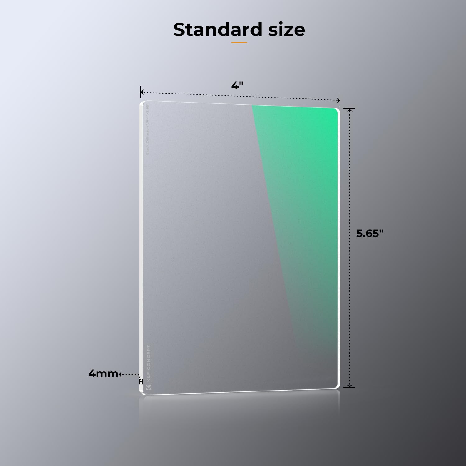 K&F Concept 4'' X 5.65'' Square Black Diffusion 1/8 Effect Filter Cinema Mist Diffuison Filter Compatible With Tilta, Smallrig M