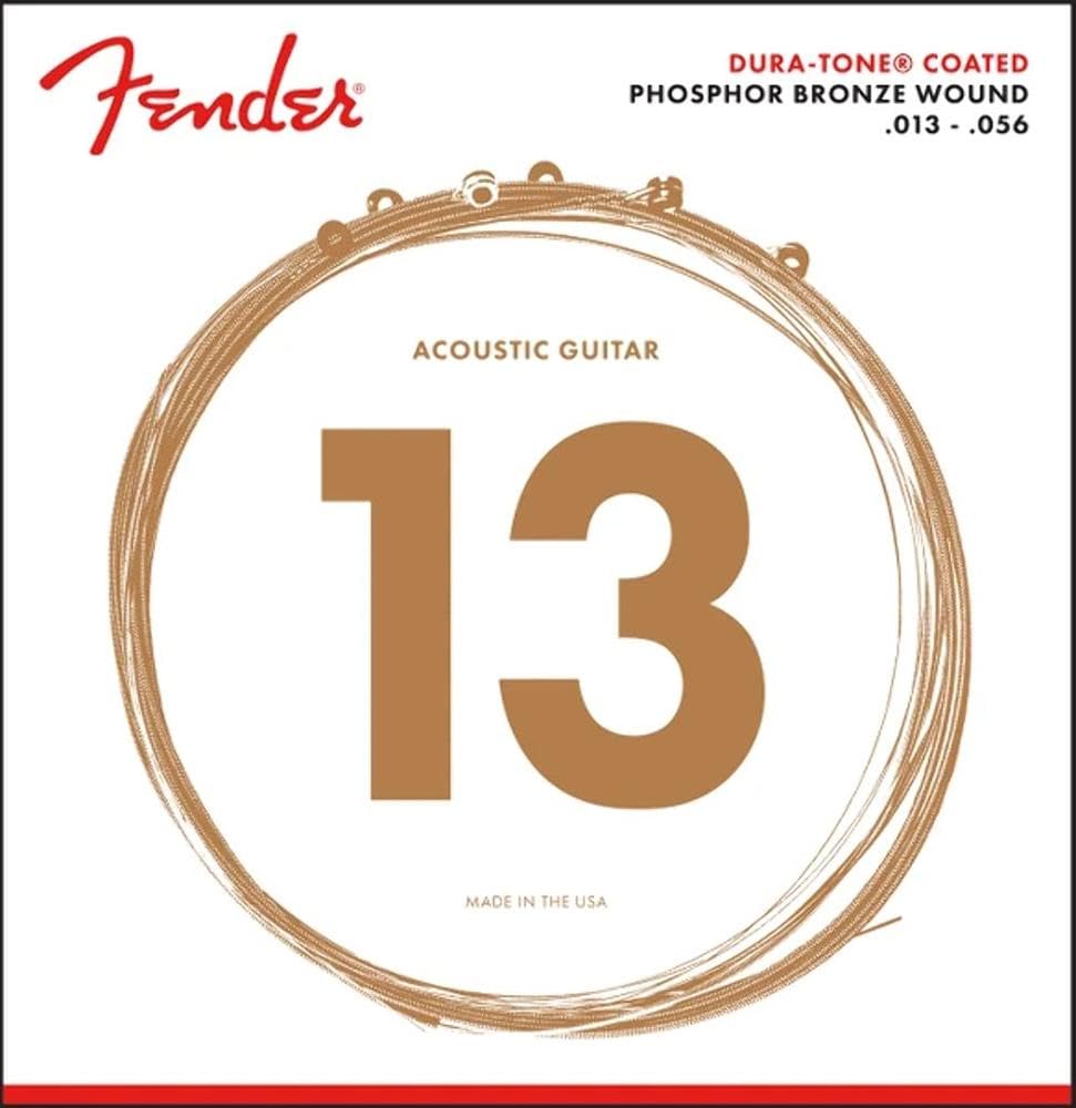 Fender Dura-Tone Coated Phosphor Bronze Acoustic Guitar Strings, 860M .013-.056