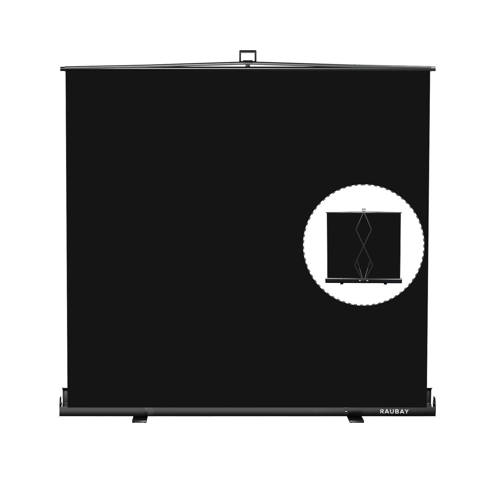 ?Wider Style? Raubay 78.7 X 78.7In Large Collapsible Black Backdrop Screen Portable Retractable Panel Photo Background With Stan