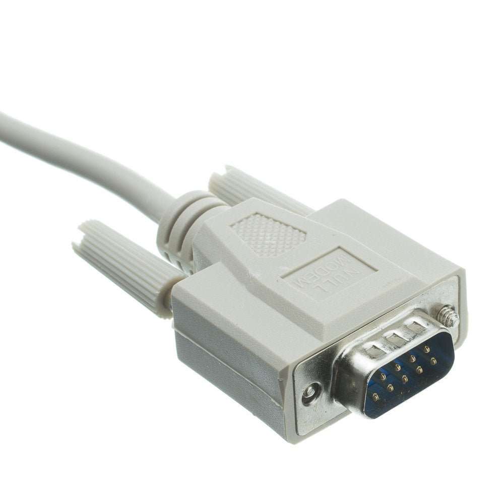 Cablewholesale Null Modem Cable, Db9 Male To Db9 Female Serial Cable, Ul Rated, 8 Conductor, Beige, Db9 Serial Null Modem Cable