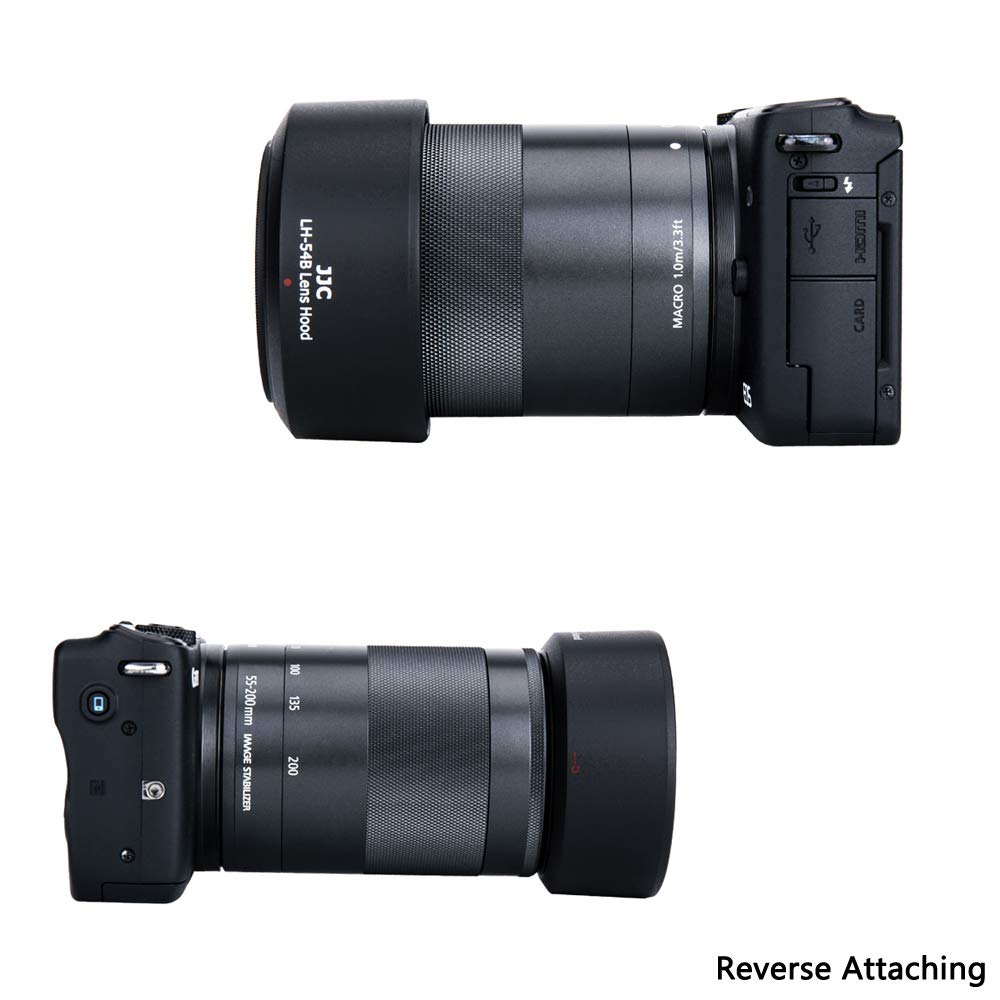 Jjc Bayonet Dedicated Lens Hood Shade For Canon Ef M 55 200Mm F/4.5 6.3 Is Stm Lens On Canon Eos M50 M100 Mirrorless Camera, Rep