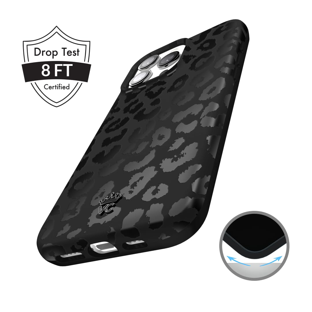 Velvet Caviar Black Leopard Cheetah Print Phone Case For Iphone 16 Pro Max   Cute Girly Protective Designer Cover For Women   Co