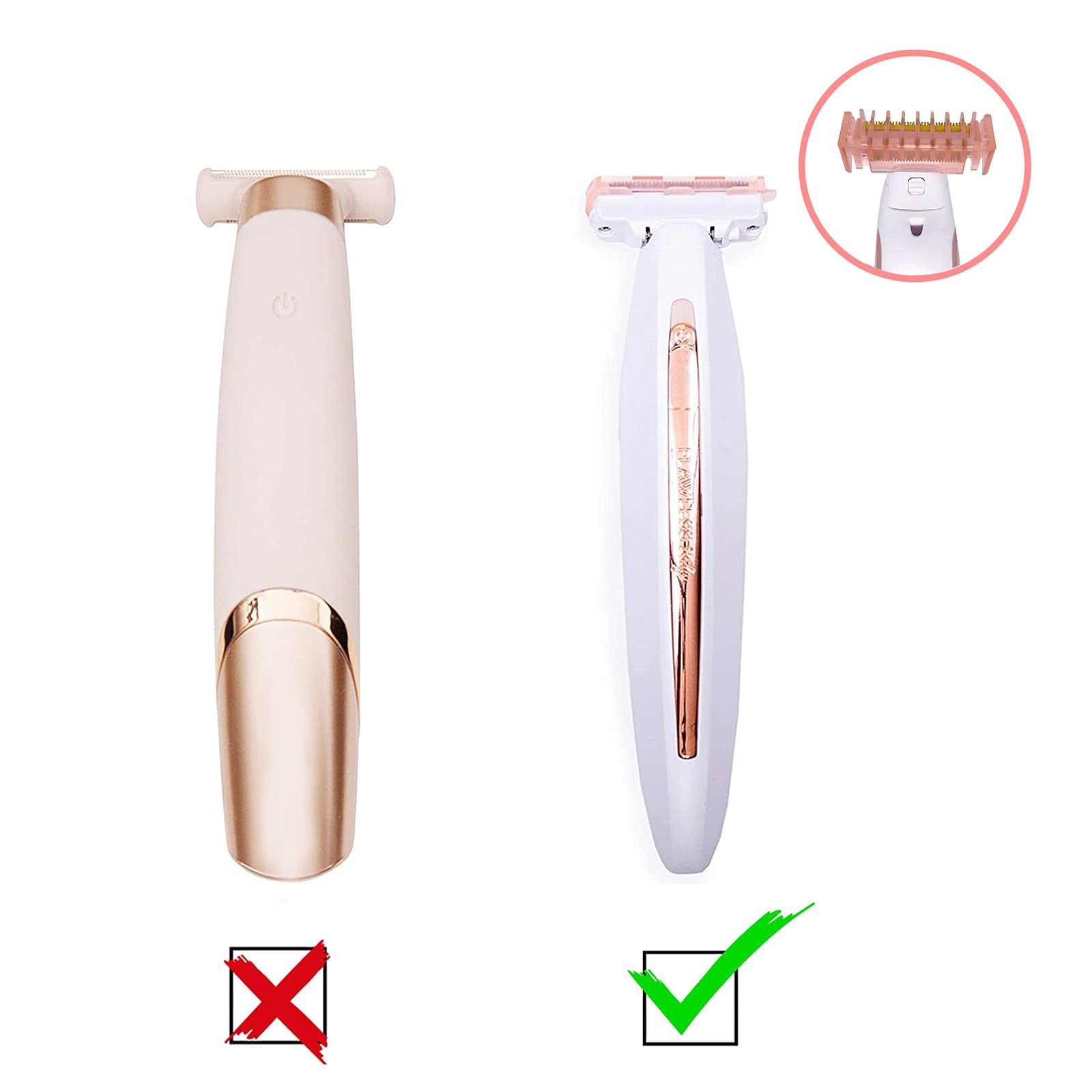 Shaver Trimmer Comb For Finishing Touch Flawless Body Rechargeable Ladies Shaver Trimmer Replacement Comb (1Mm,3Mm Comb+Sensitiv