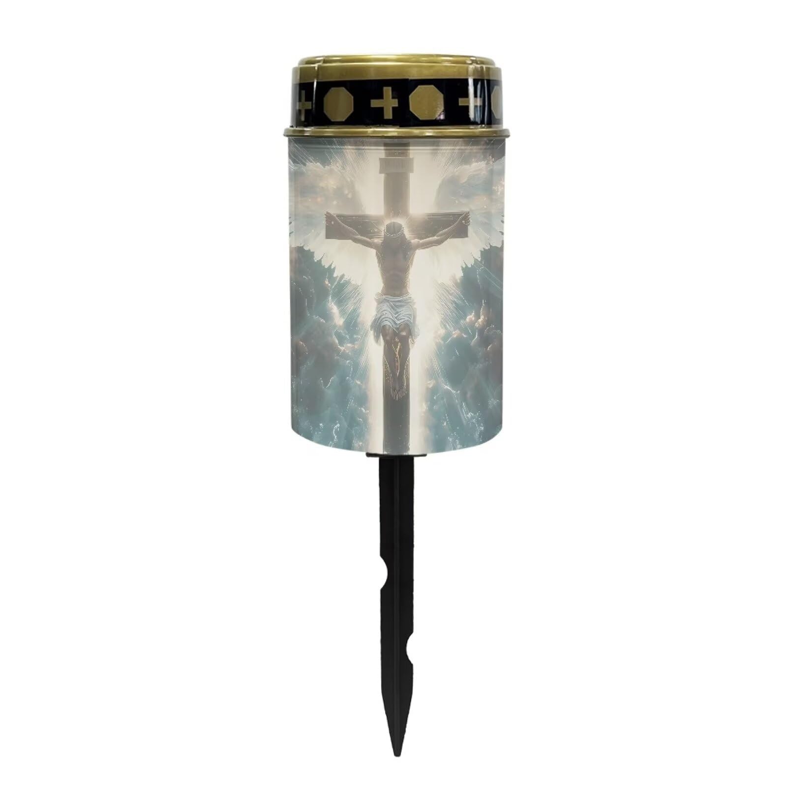 Poceacles Solar Lights Outdoor Waterproof Cemetery Solar Outdoor Candle Grave Solar Decoration Solar Votive Candles Blessed Cand