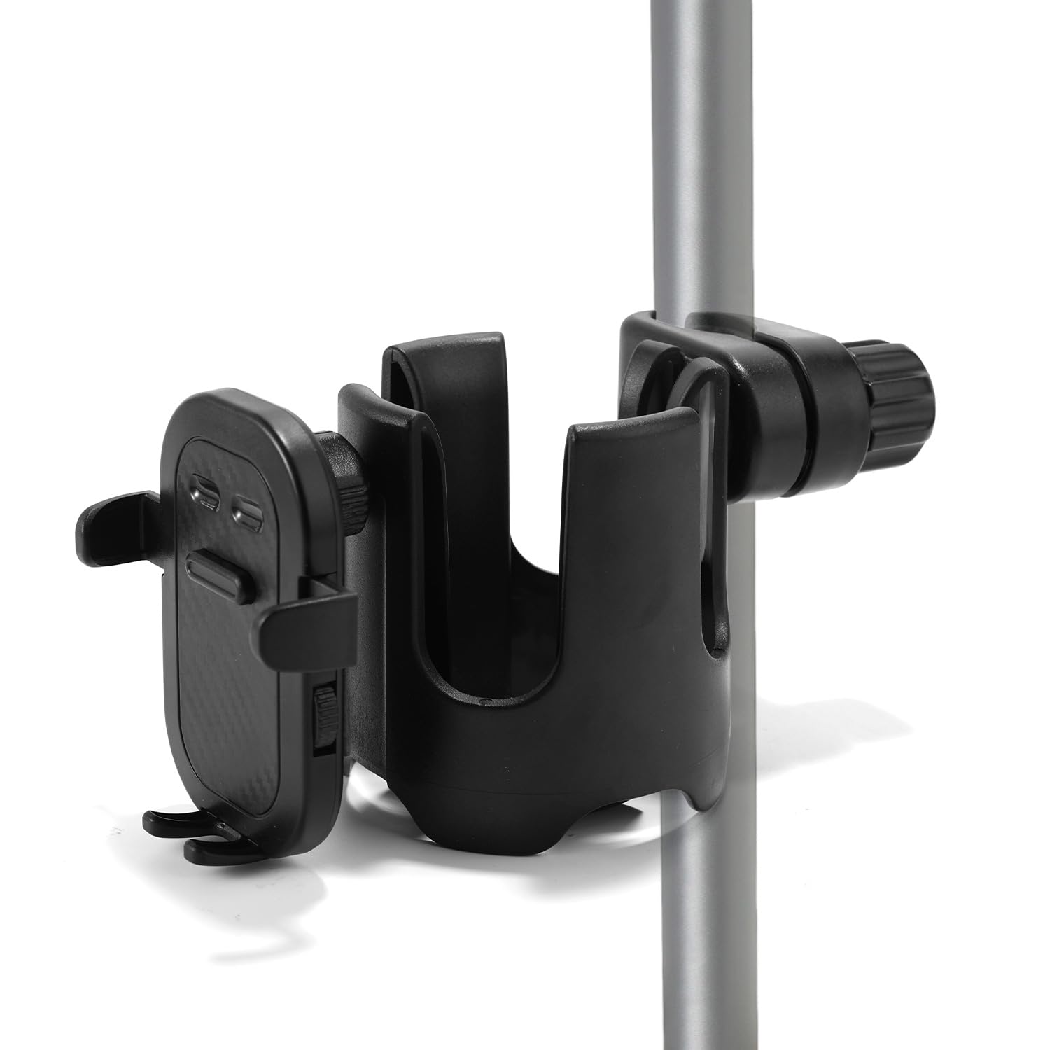 2-in-1 Mic Stand Cup Phone Holder, Black Universal Bottle Phone Holder Microphones Accessories for Concert Hall Recording Studio