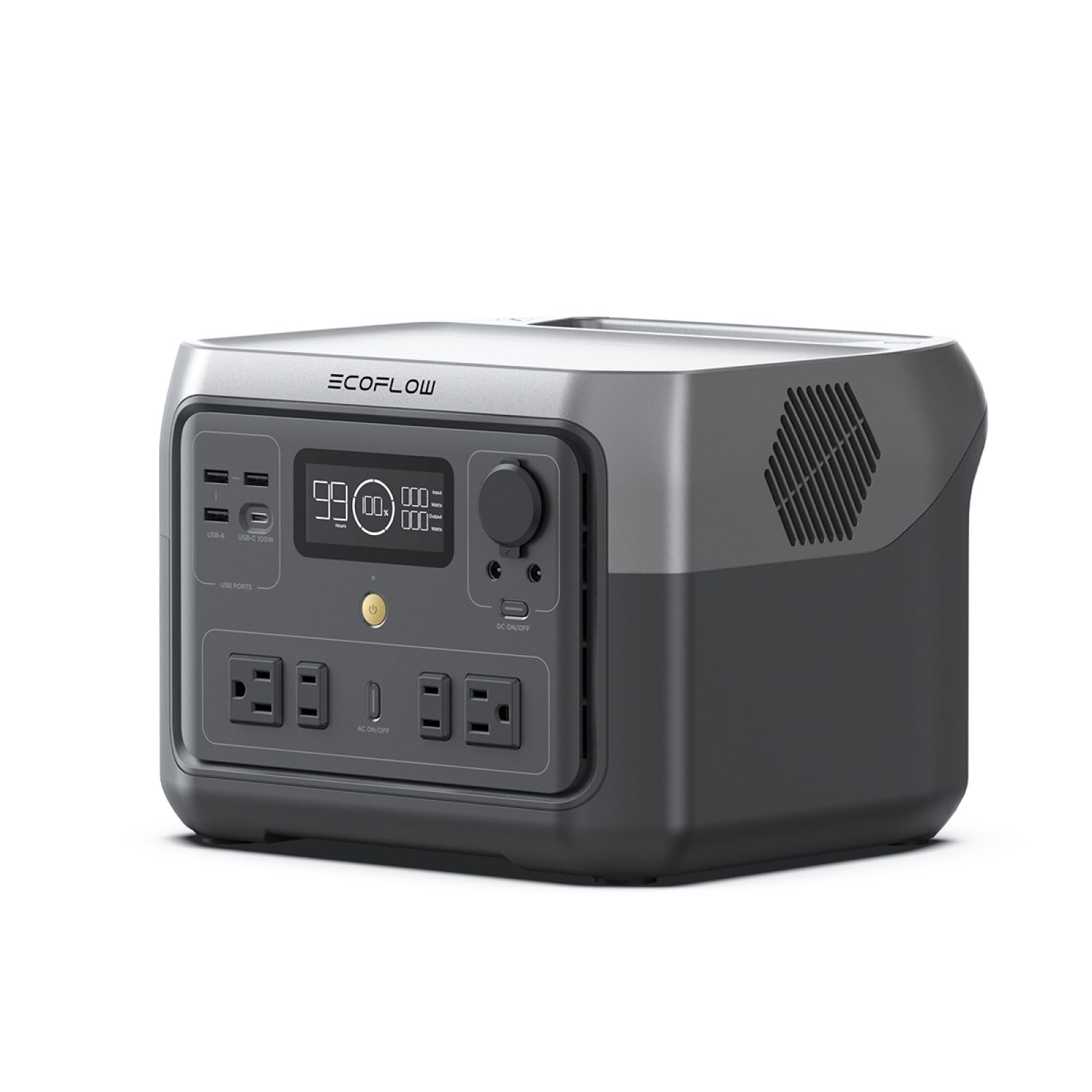 Ef Ecoflow Portable Power Station River 2 Max 500, 499Wh Lifepo4 Battery/ 1 Hour Fast Charging, Up To 1000W Output Solar Generat