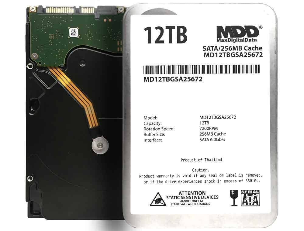 MDD 12TB 7200RPM SATA 6Gb/s 256MB Cache 3.5inch Internal Desktop Hard Drive, MD12TBGSA25672