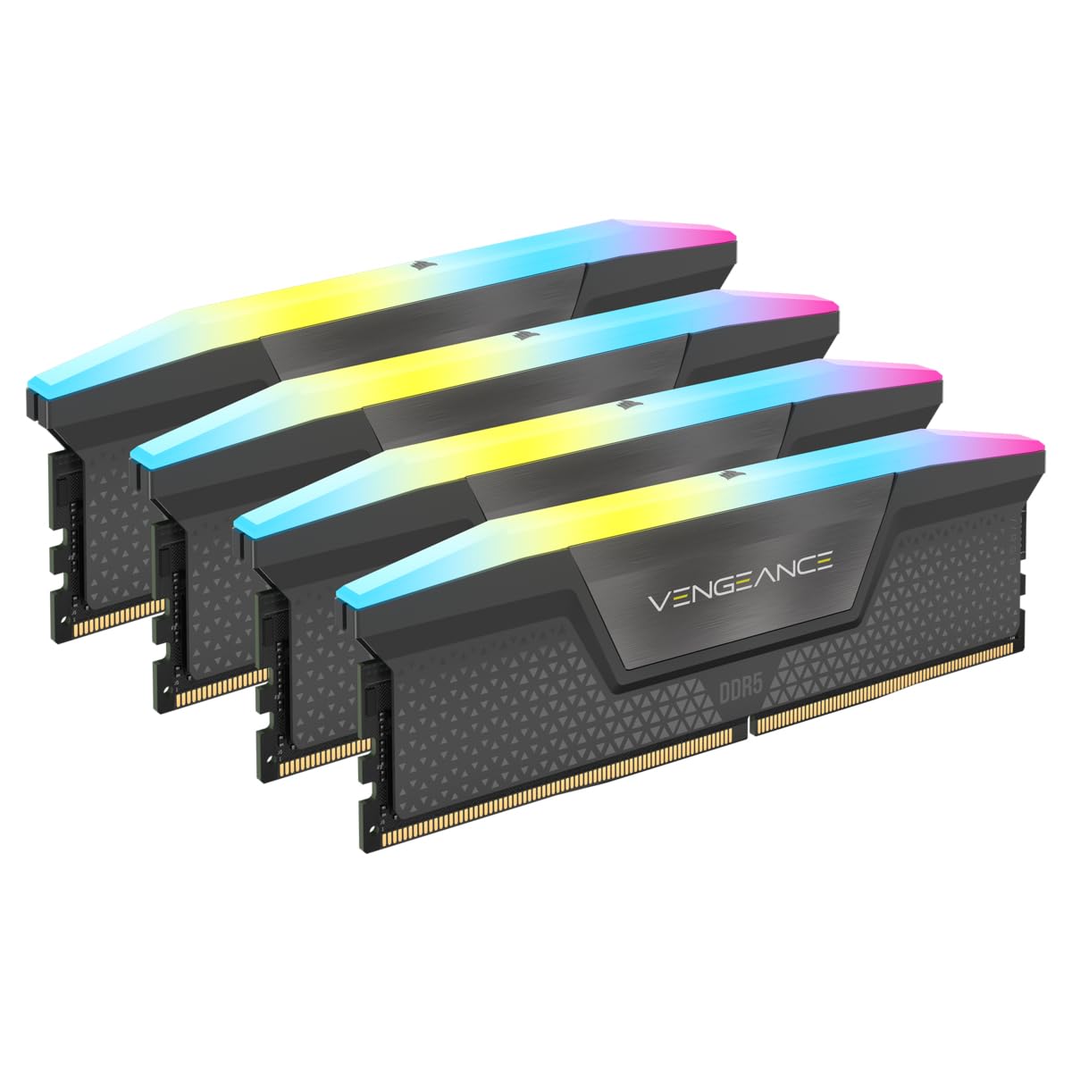 CORSAIR VENGEANCE RGB DDR5 RAM 64GB (4x16GB) 5600MHz CL36 AMD EXPO iCUE Compatible Computer Memory - Gray (CMH64GX5M4B5600Z36)