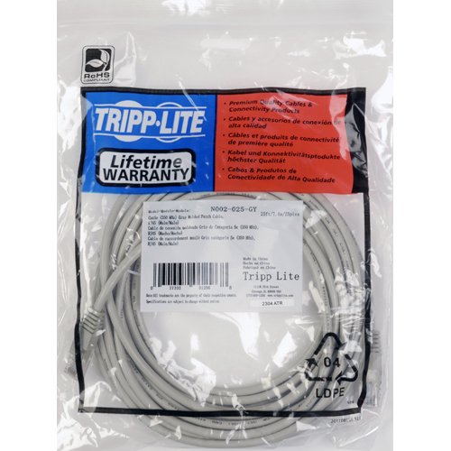 Tripp Lite Cat5E 350Mhz Molded Patch Cable (Rj45 M/M)   Gray, 25 Ft.(N002 025 Gy)