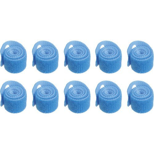 Pearstone 0.5 x 8 Touch Fastener Straps (Blue, 10-Pack)