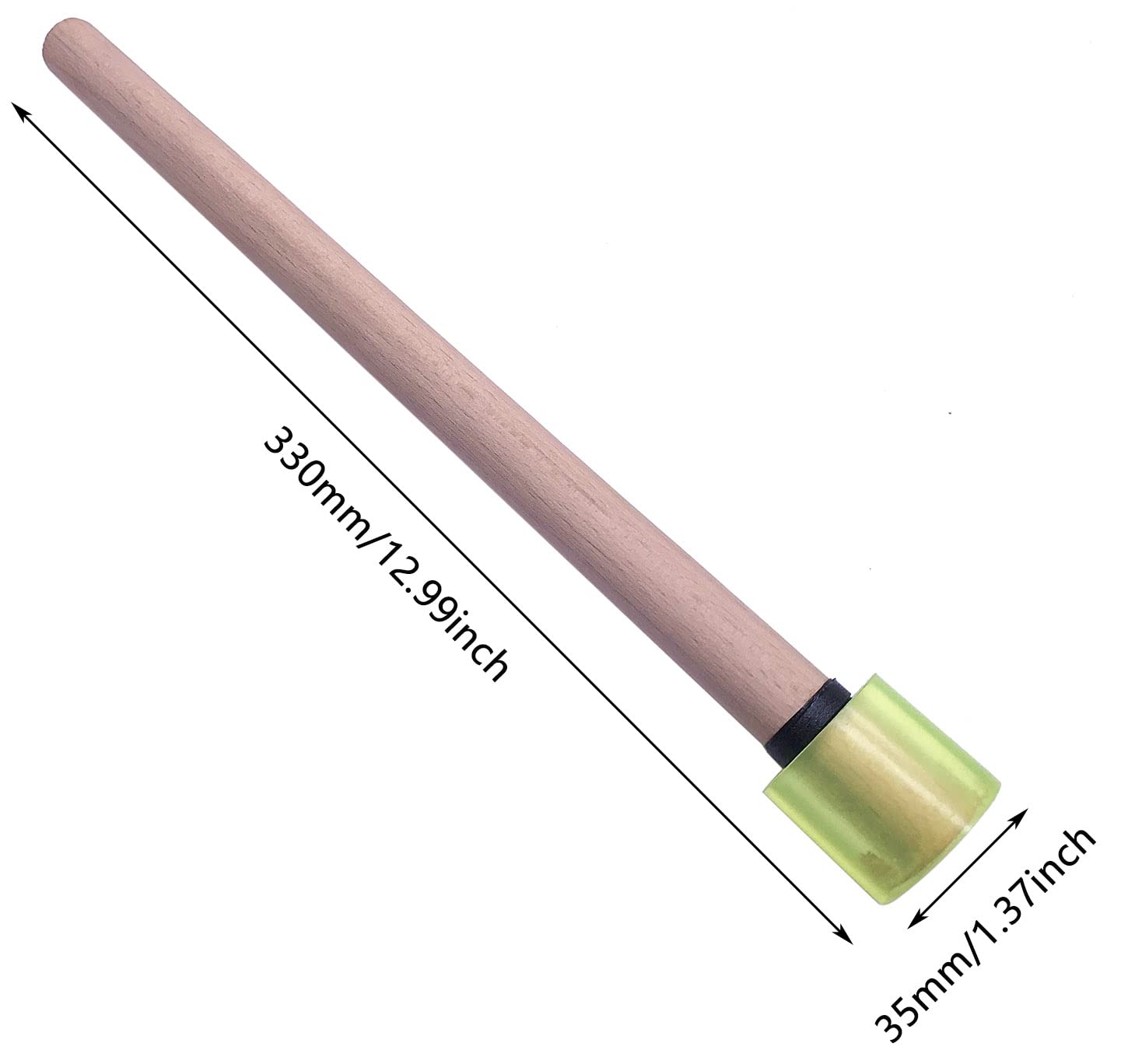 Tuoren Steel Drum Pan Mallets Sticks 13'' Rubber Drumstick For Playing Tenor Steelpan, Steel Tongue Drum With Wooden Handle