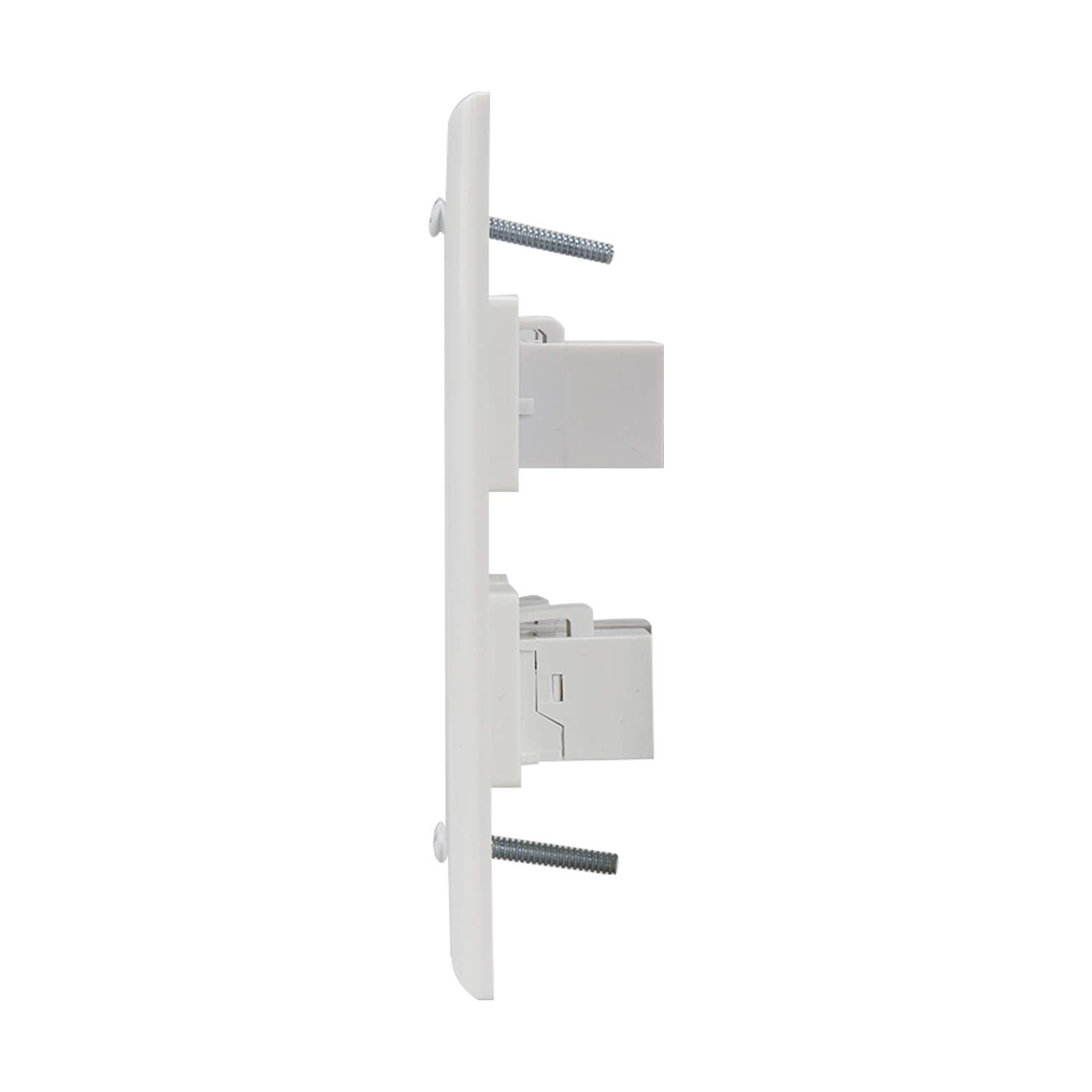 Hdmi Wall Plate 4 Port,Cat6 Ethernet Wallplate, Hdmi 2.0 Decorative Wall Outlet Female To Female For Hdtv (White)