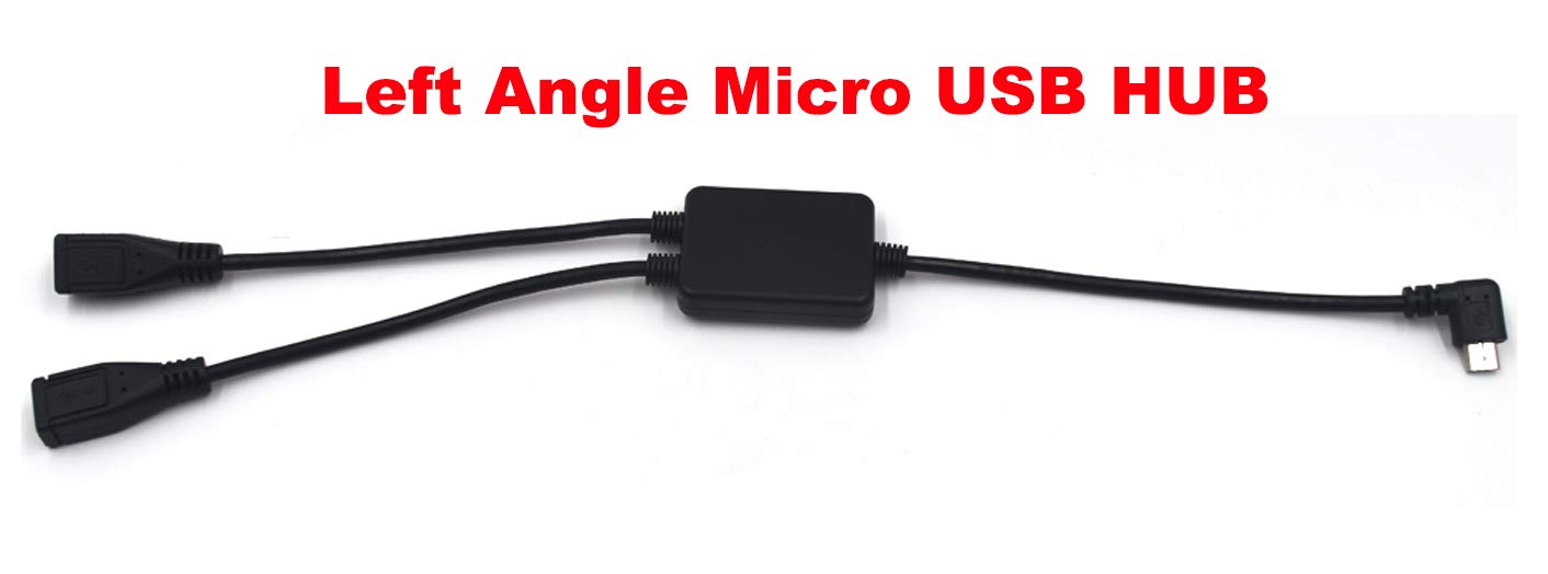 Kework Micro Usb 5 Pin Splitter, 30Cm Left Angle Micro Usb Splitter Cable, 2 Ports Micro Usb Hub 1 Male To 2 Female Extension Sp