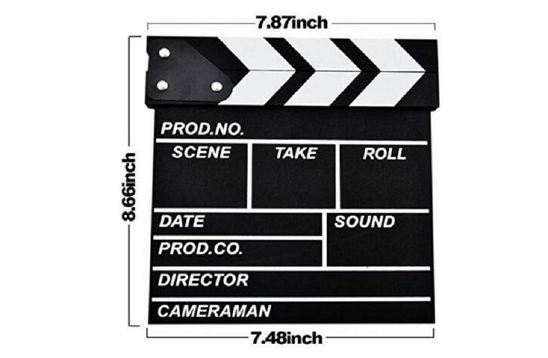 Zmgmsmh Wooden Clapboard Director Film Movie Cut Action Scene Slateboard Clapper Board Slate (Small Black)