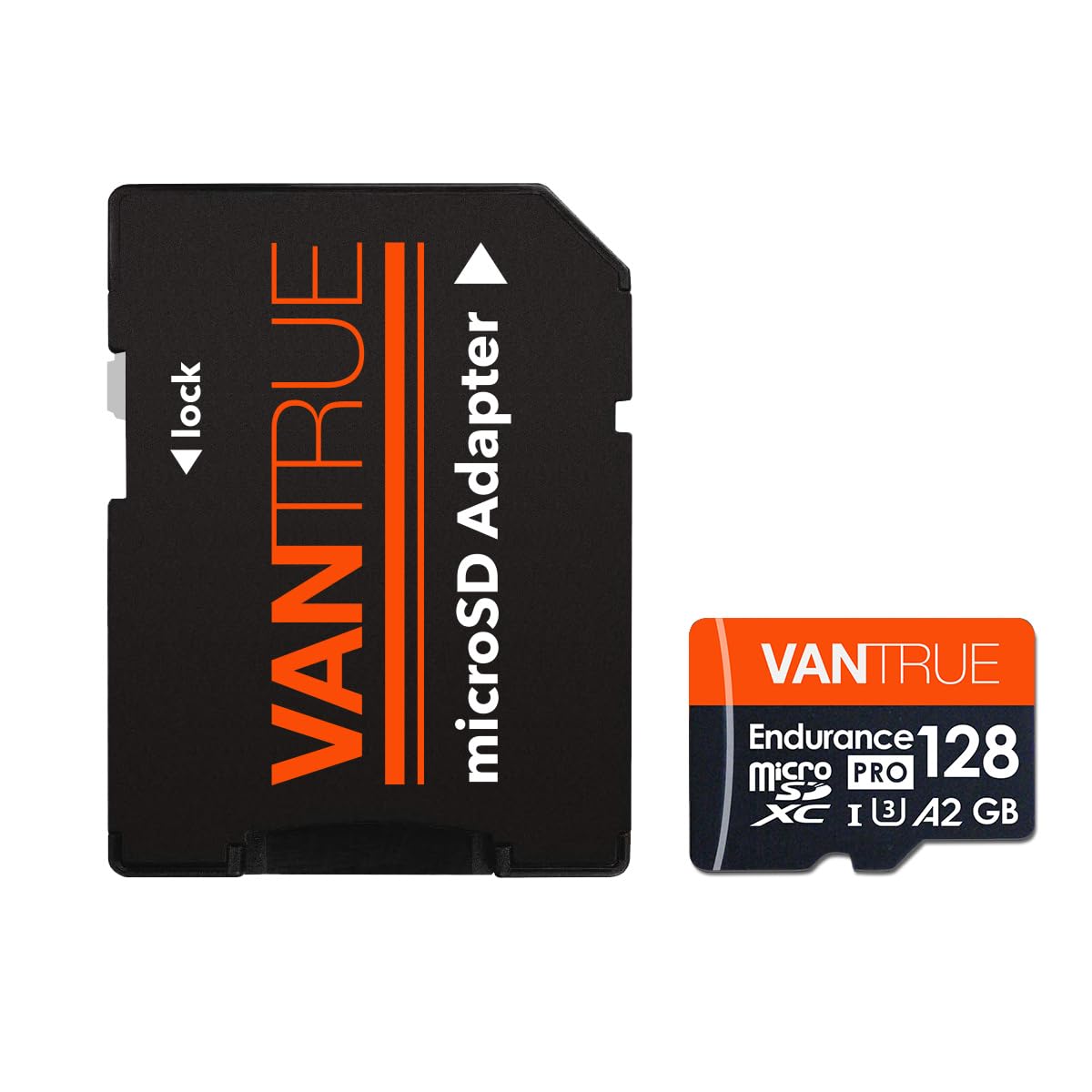 Vantrue 128Gb U3 Microsdxc Uhs I 4K Uhd Video Monitoring Memory Card With Adapter For Dash Cams, Body Cams, Action Camera, Other