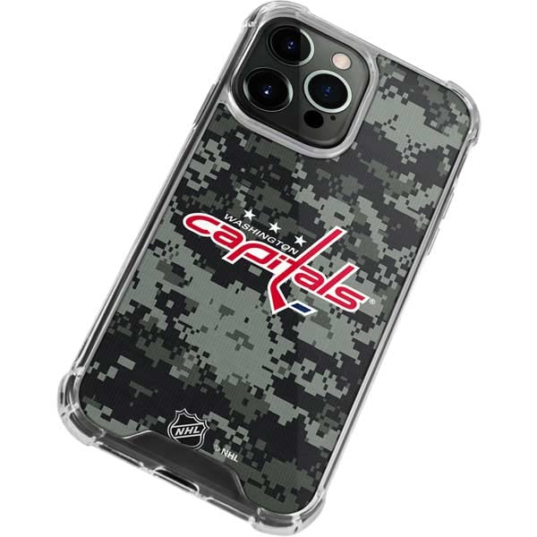Skinit Clear Phone Case Compatible With Iphone 13 Pro Max   Officially Licensed Nhl Washington Capitals Camo Design