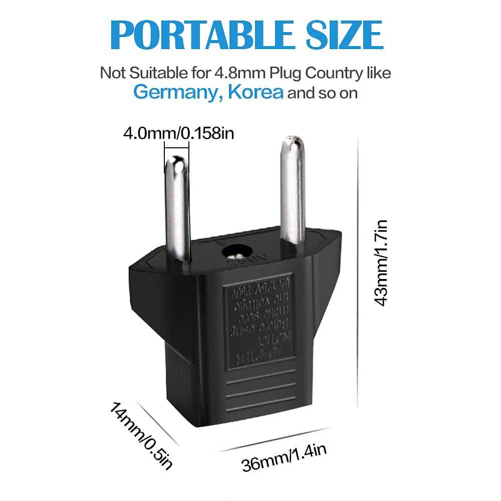 Inovat 8 Pcs American Usa To European Outlet Plug Adapter
