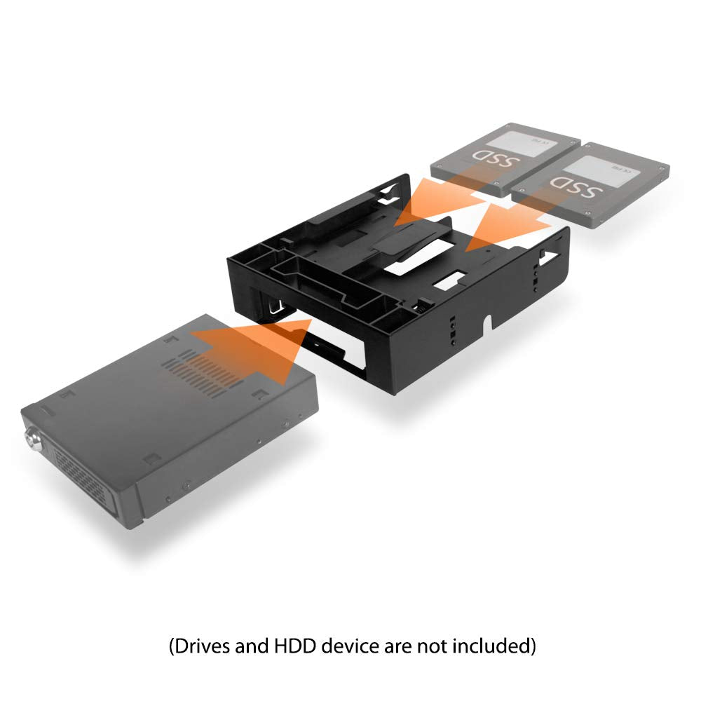 Icy Dock Dual 2.5'' Hdd/Ssd & One 3.5'' Hdd/Device Front Bay To External 5.25'' Bay Ssd Mounting Bracket   Flex Fit Trio Mb343Sp