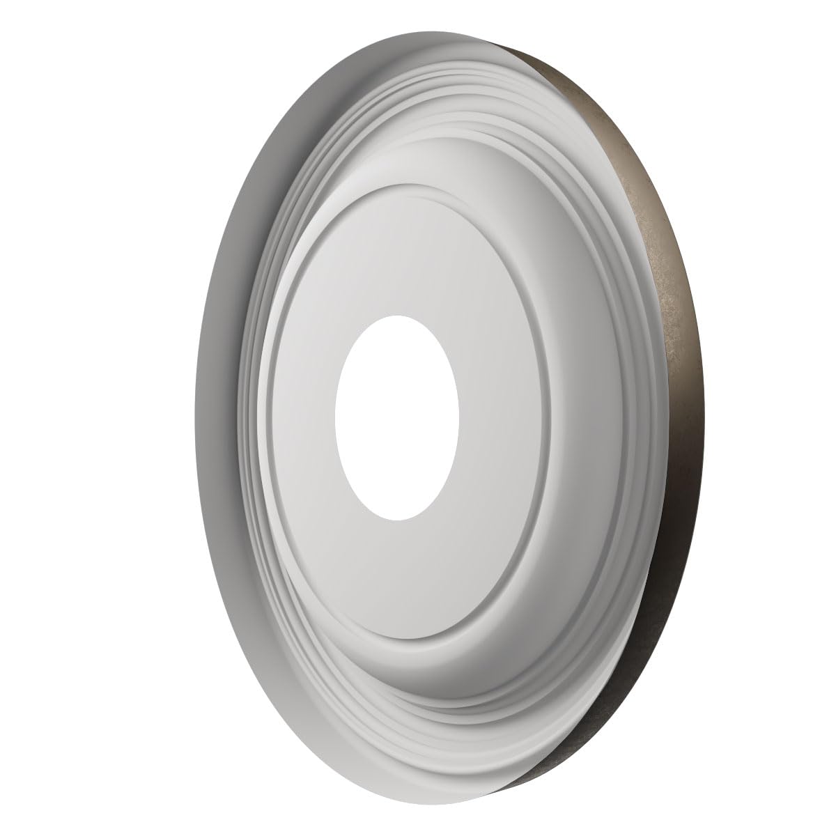 Ekena Millwork 13Od X 3 1/2Id X 1 1/4P Traditional Thermoformed Pvc Ceiling Medallion (Fits Canopies Up To 7 1/2), Metallic Blac