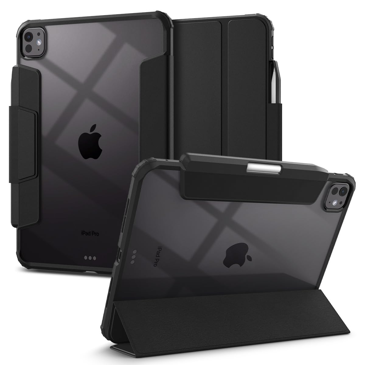 Spigen Ultra Hybrid Pro Designed For Ipad Pro 11 Inch Case M4 (2024) With Transparent Back And Pencil Holder   Black