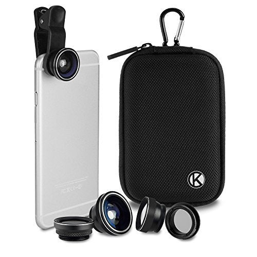 Camkix Bluetooth Camera Shutter Remote Control For Smartphones And 5 In 1 Universal Lens Kit - Create Amazing Photos And Selfies (5In1 Universal Lens Kit And Bluetooth Shutter Remote)