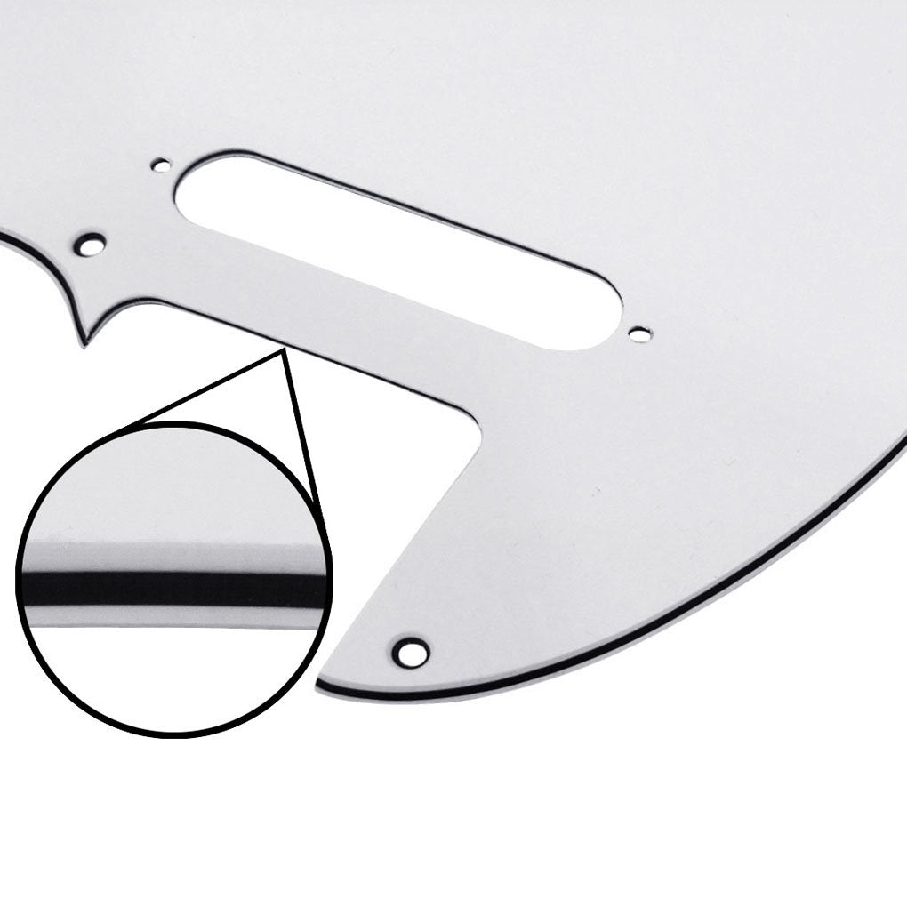 Fleor 8 Hole Tl Pickguard Scratch Plate With Pickguard Screws Set Fit Usa/Mx Standard Tl Style Pickguard Replacement, 3Ply White