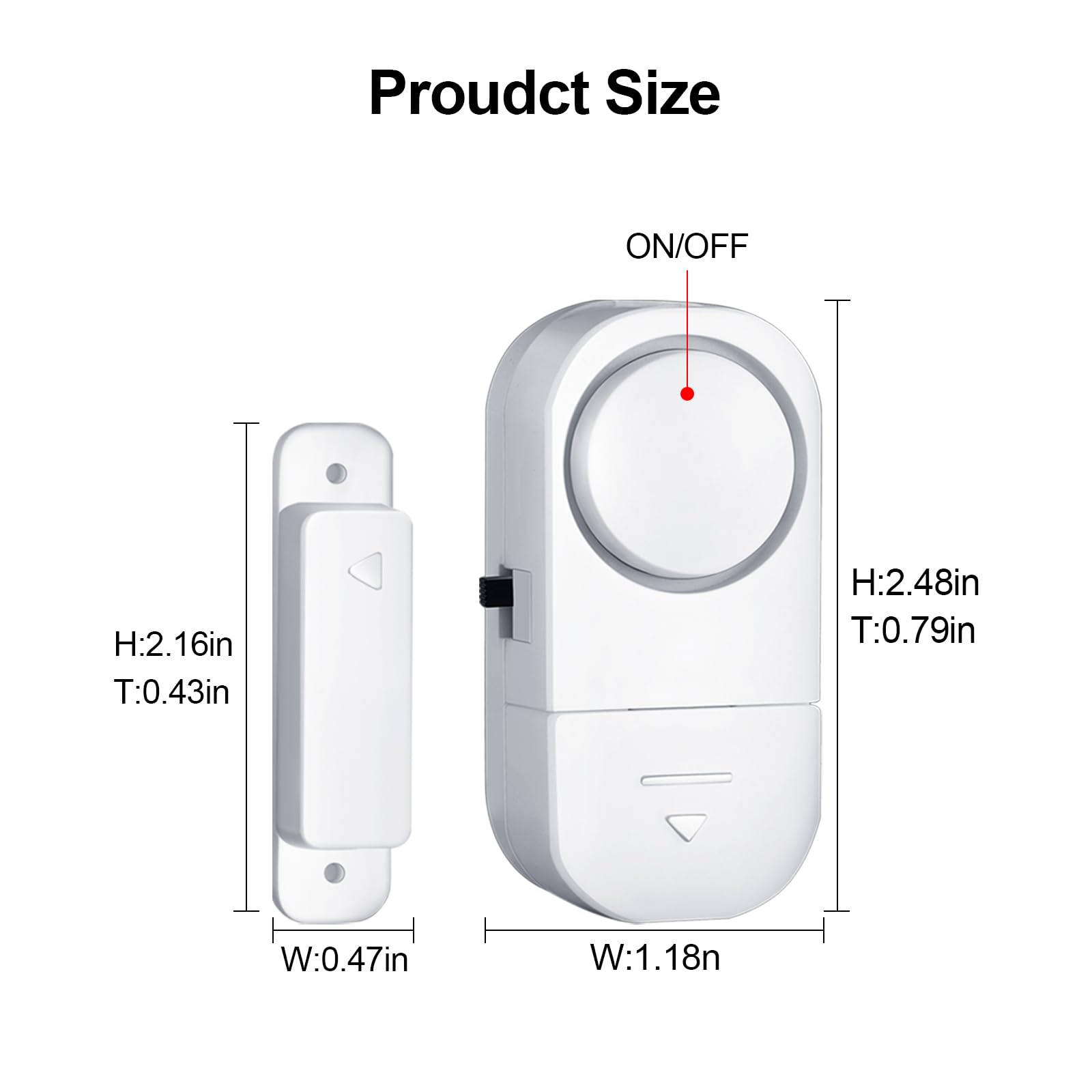 Hiixhc Door Window Alarm, 95Db Door Alarms For Kids Safety, Wireless Sensor Door Window Burglar Alarm Window Pool Alarms For Hom