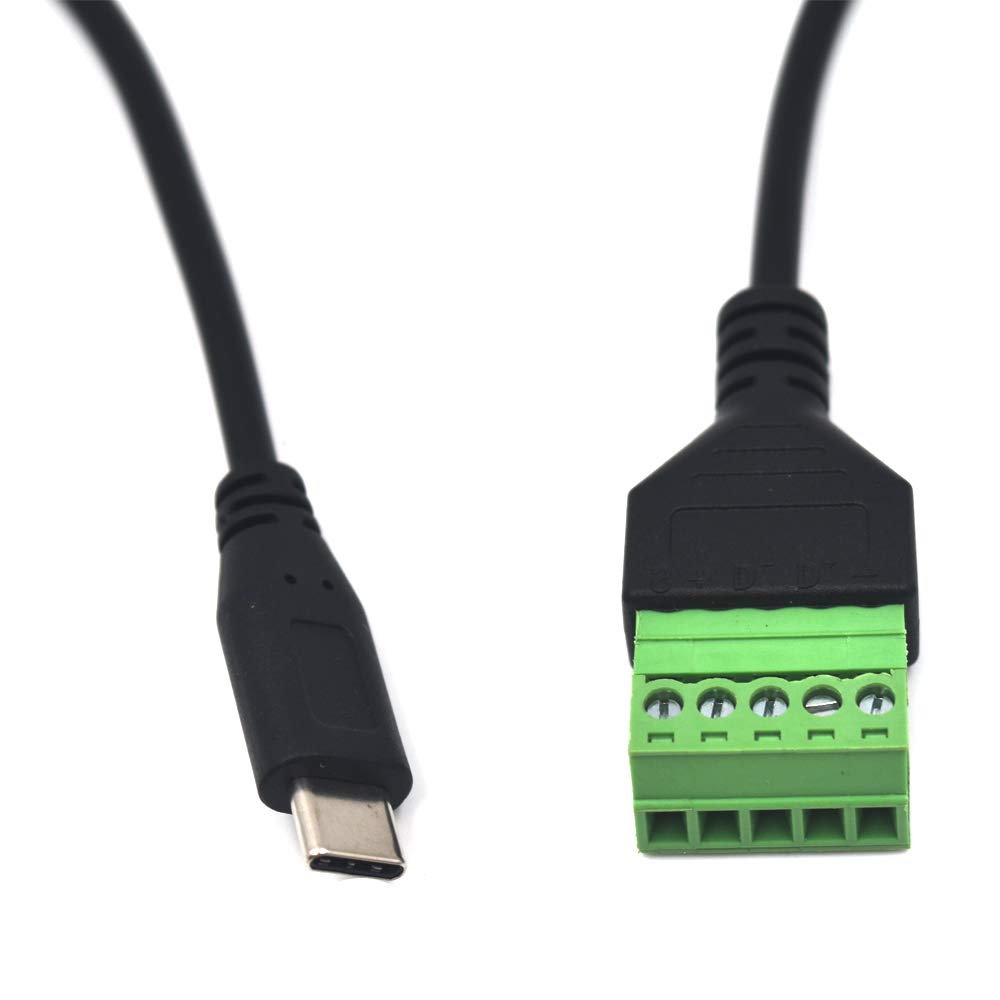 Kework 11.8 Inch Usb Type C Male To 5 Pin Screw Terminal Female Charging And Data Transfer Adapter Connector Converter Extension