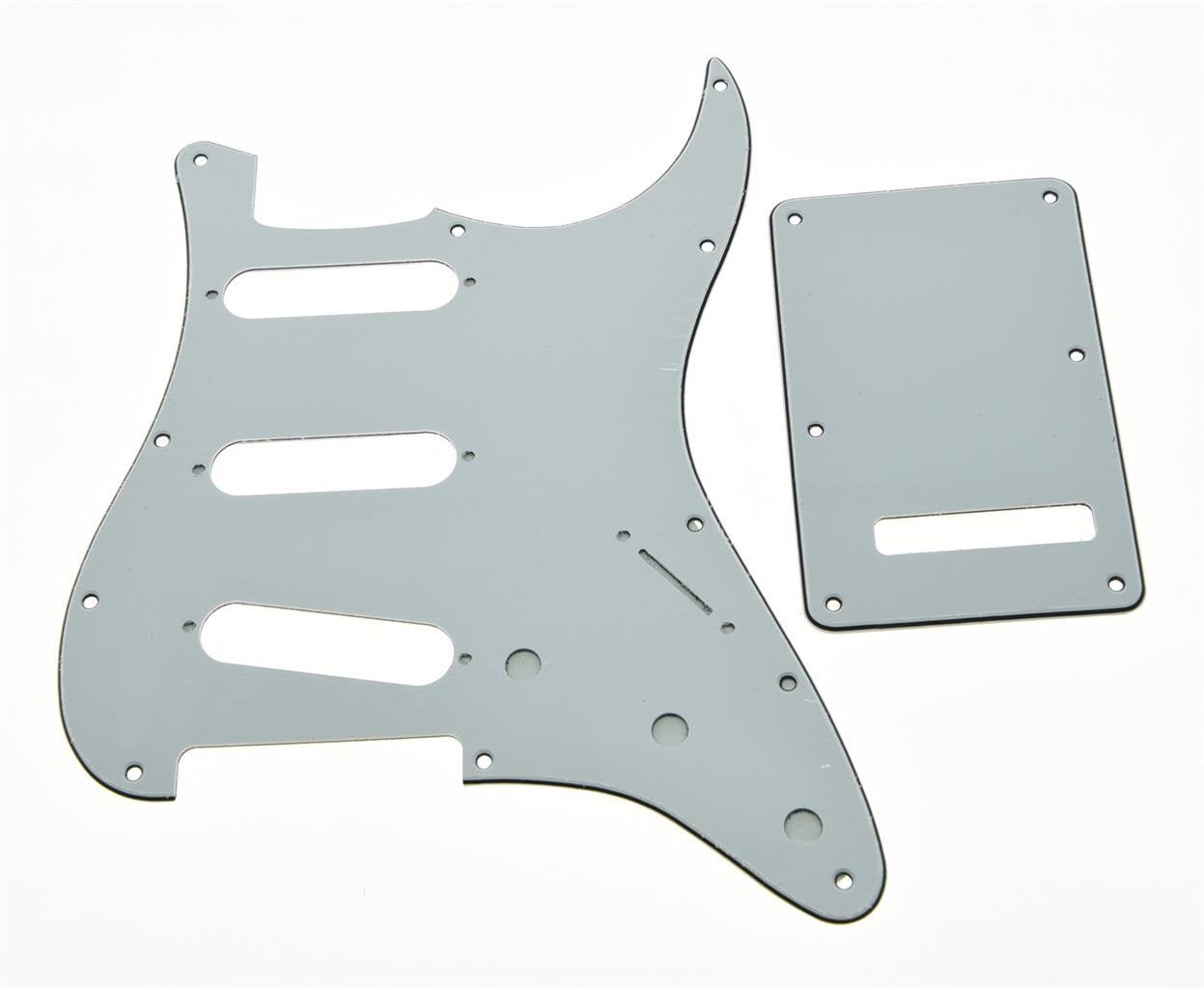 KAISH 11 Hole ST/Strat Style Pickguard SSS Pick Guard with ST Back Plate Tremolo Trem Cover for USA/Mexico Stratocaster/Strat Wh