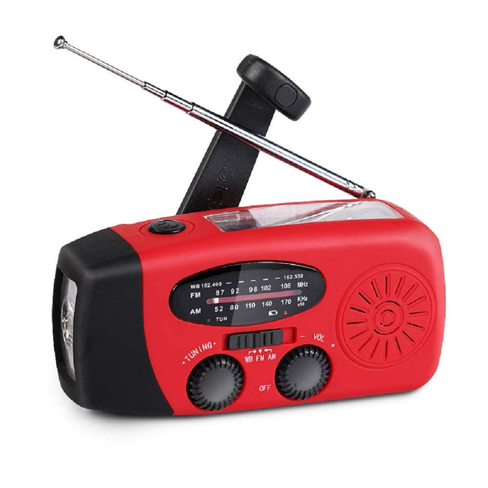 Upgrade Portable Solar Emergency Weather Radio Hand Crank Am/Fm Noaa Survival Radios With Led Flashlight 2000Mah Power Bank For