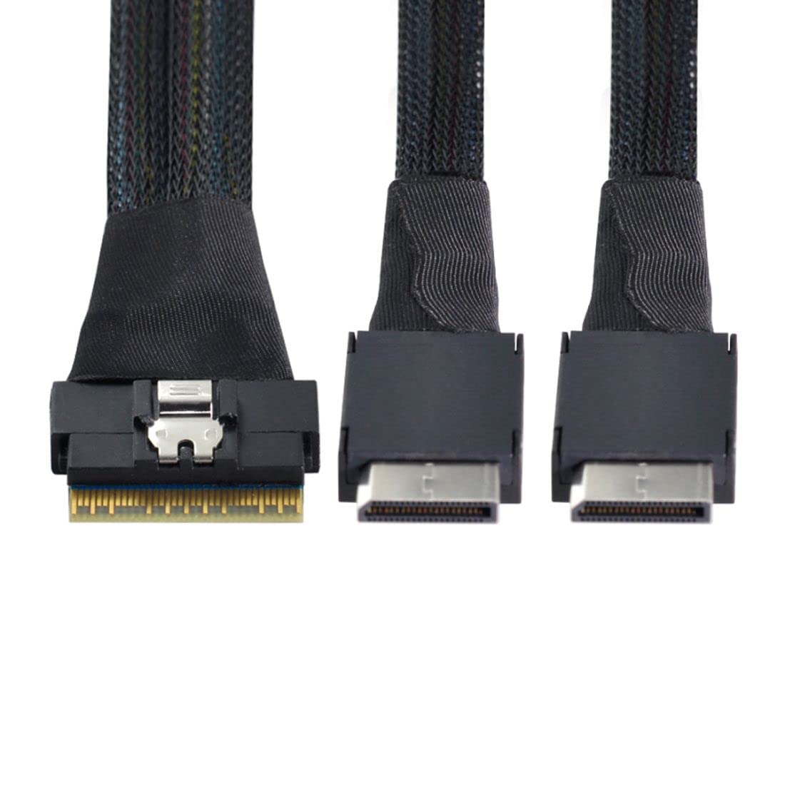 Chenyang Sff 8654 8I 74Pin To Dual Oculink Sff 8611 Pci E Ultraport Slimline Sas Slim 4.0 Cable 50Cm Pci Express