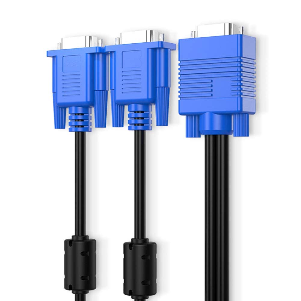 It Osayde 9.8Ft Vga Svga Hd Cable Male-To-Male Video Cable One-To-Two Split Screen Supports 1080P Full Hd, Suitable For Projecto