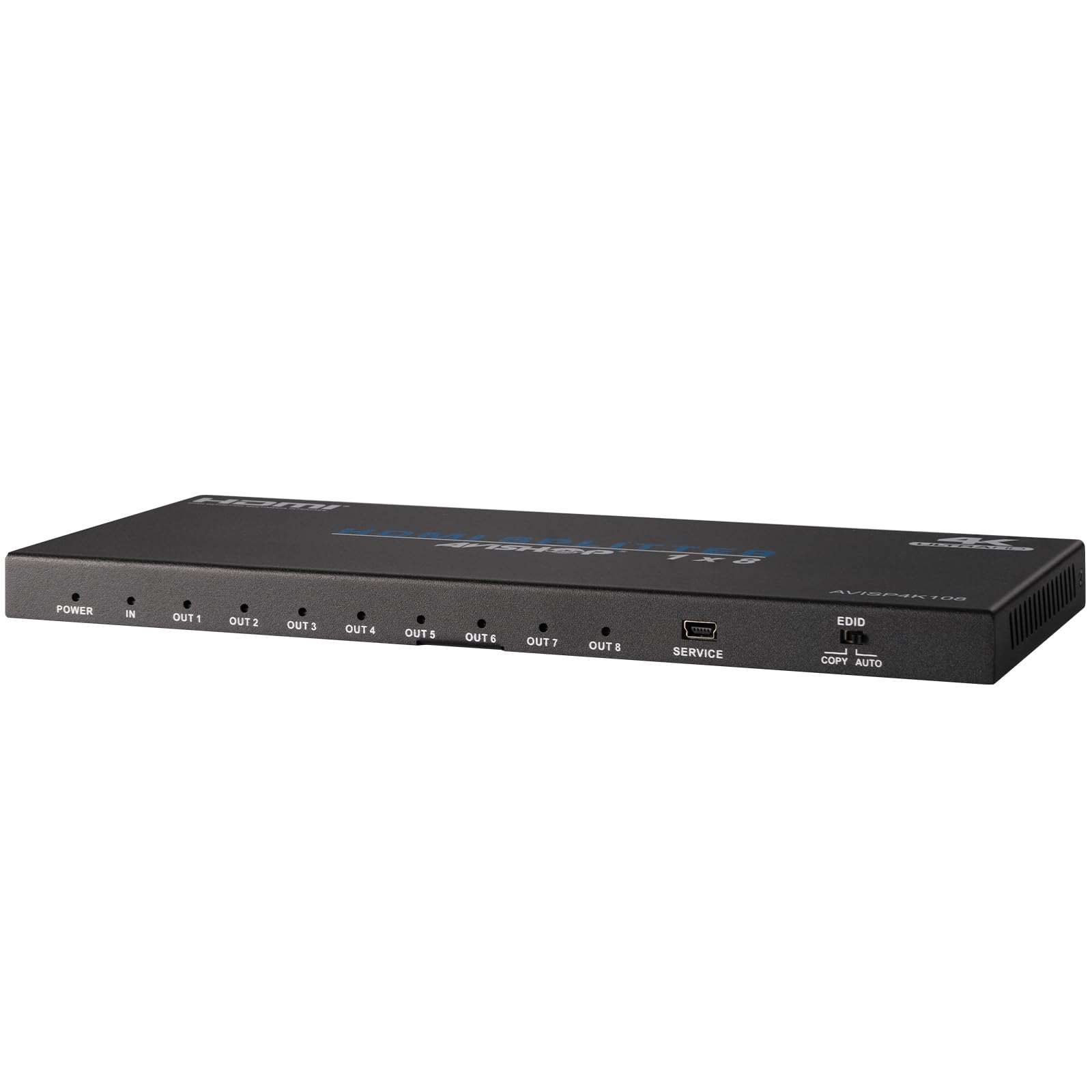 4K 1 In 8 Out Hdmi Splitter   Hdmi 2.0B, Hdcp 2.2, 18 Gbps, 4K @ 60Hz Hdmi Duplicator/Distributor Ultahd High Resolution 4:4:4 8