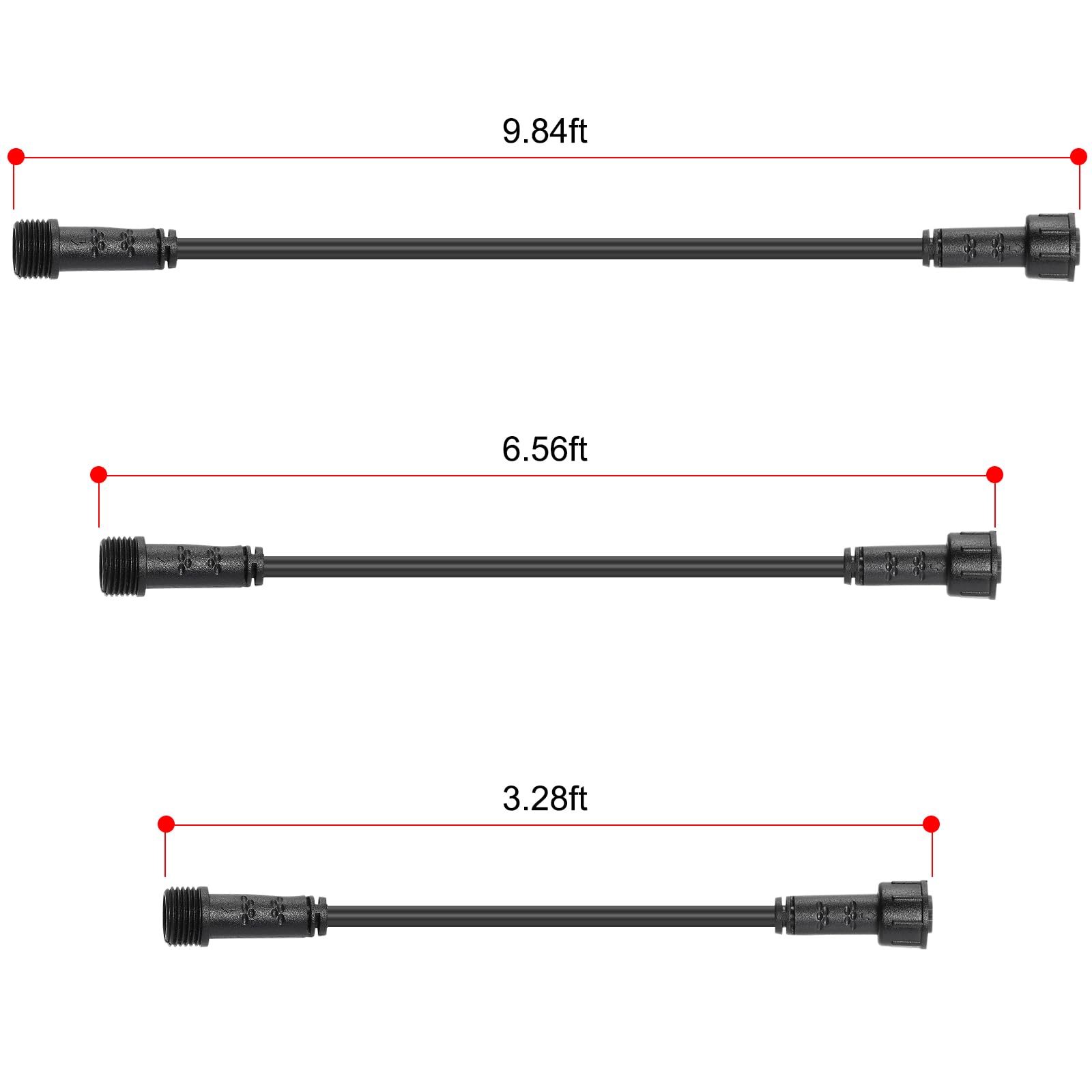 GEYUEYA 5 Pin RGBW Extension Cable - 1m (3.28 Ft) Copper, 5 Pack for Deck Lights