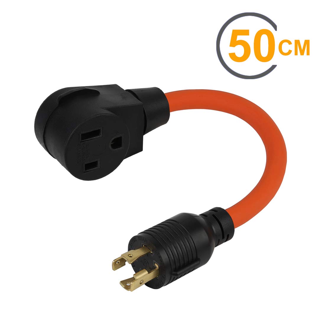 50Cm(1.5Ft) Nema L14 30P To 6 50R Heavy Duty # Awg10 Stw 30 Amp Plug To 50 Amp (Welder) Socket Adapter Cable, Adapter Cord 30A G