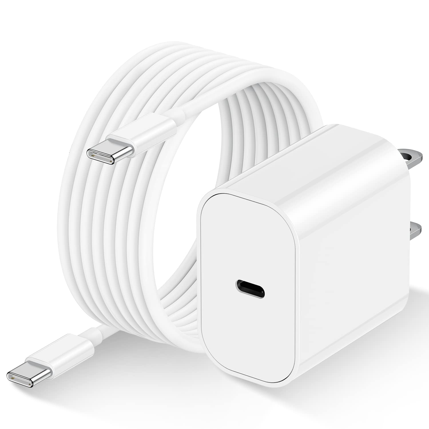 20W Usb C Fast Charger Block With 10 Ft Type C To C Cable (60W), 10 Feet Fast Charger For Ipad Pro 11/12.9 2021/2018, Ipad Mini 