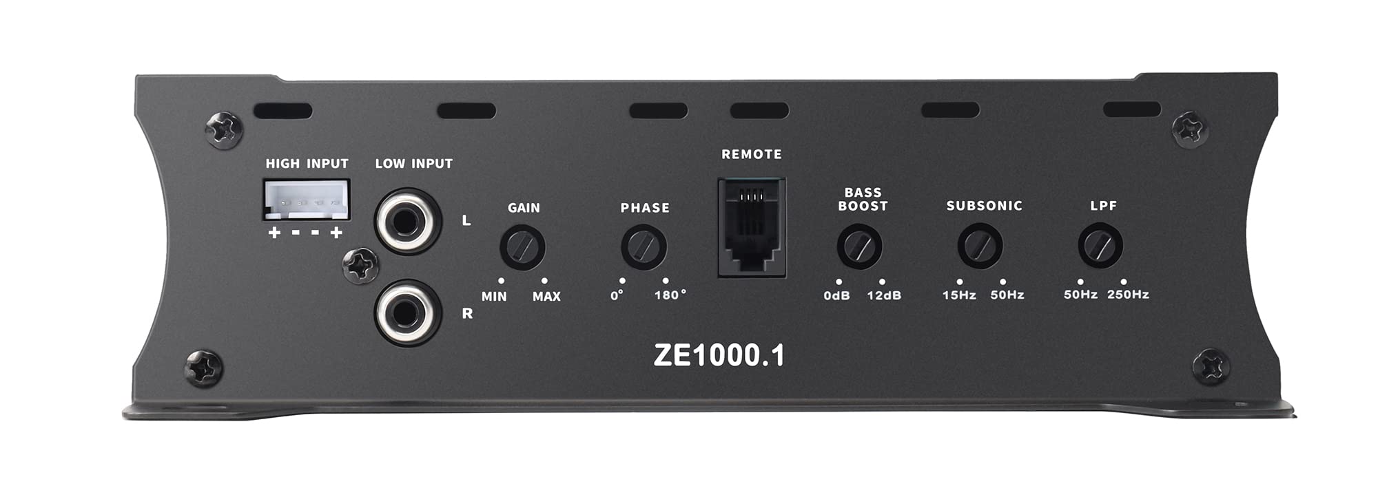 Car Audio Amplifier Ze1000.1 2000W Monoblock Class D Mosfet Subwoofer Audio, 1 4 Ohm Stable, Low Pass Crossover, Mosfet Power Su