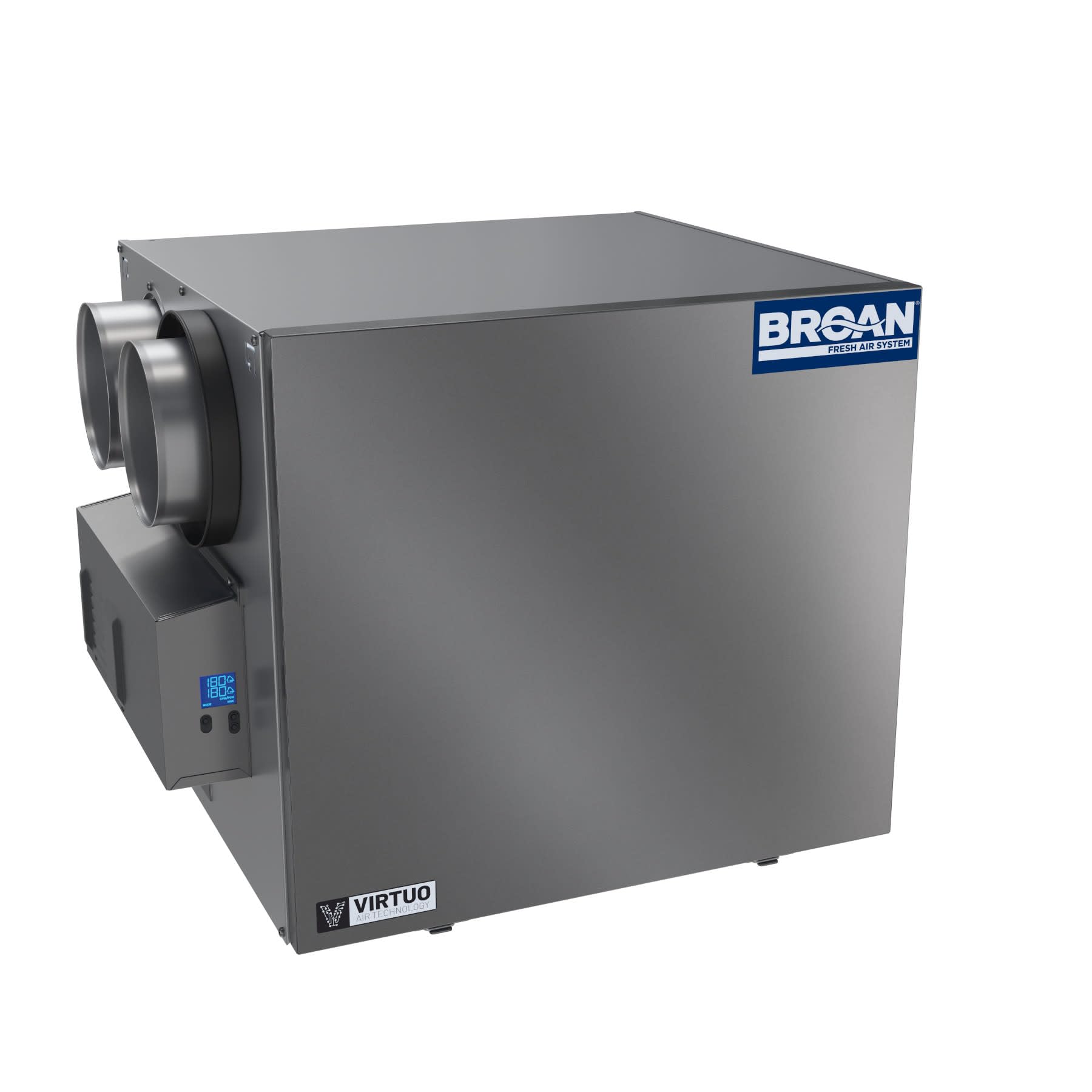 Broan B210E75RS AI 206 CFM Wall or Ceiling Mounted Energy Recovery Ventilator with Side Ports and Superior ERV Core Performance 