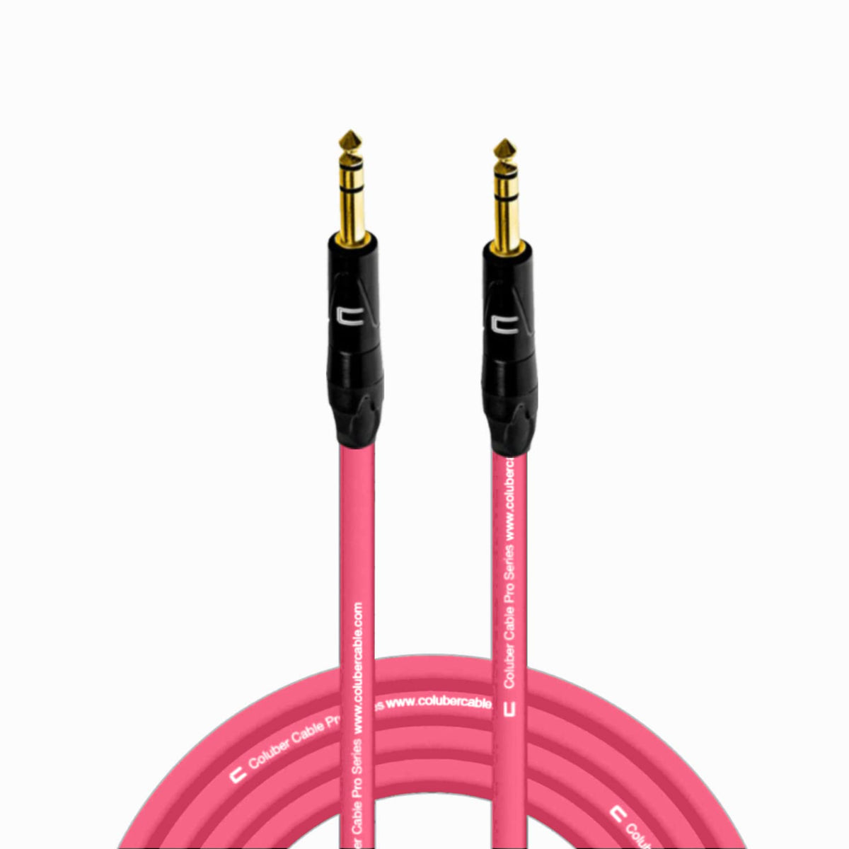 Coluber Cable 1/4 Trs Male To 1/4'' Trs Male   15 Feet   Pink   1/4 (6.35Mm) Stereo Balanced Male To Male Connector For Powered 