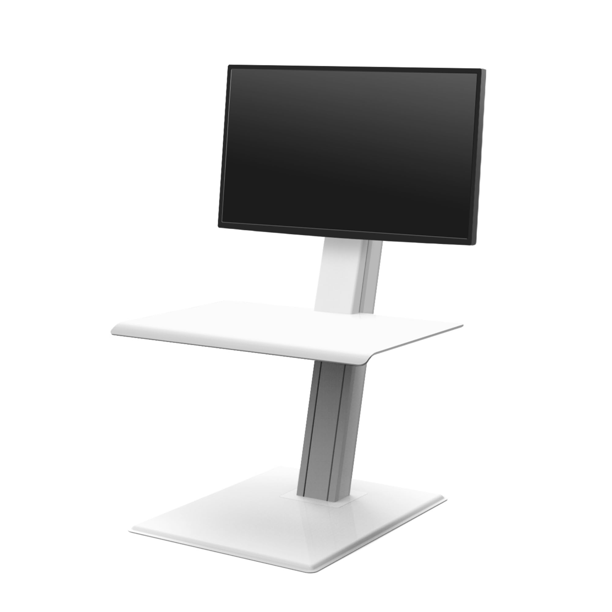 Quickstand Eco Single Monitor Stand, White Adjustable Monitor Stand with 18.6    Range, Stable and Self-Locking Computer Monitor