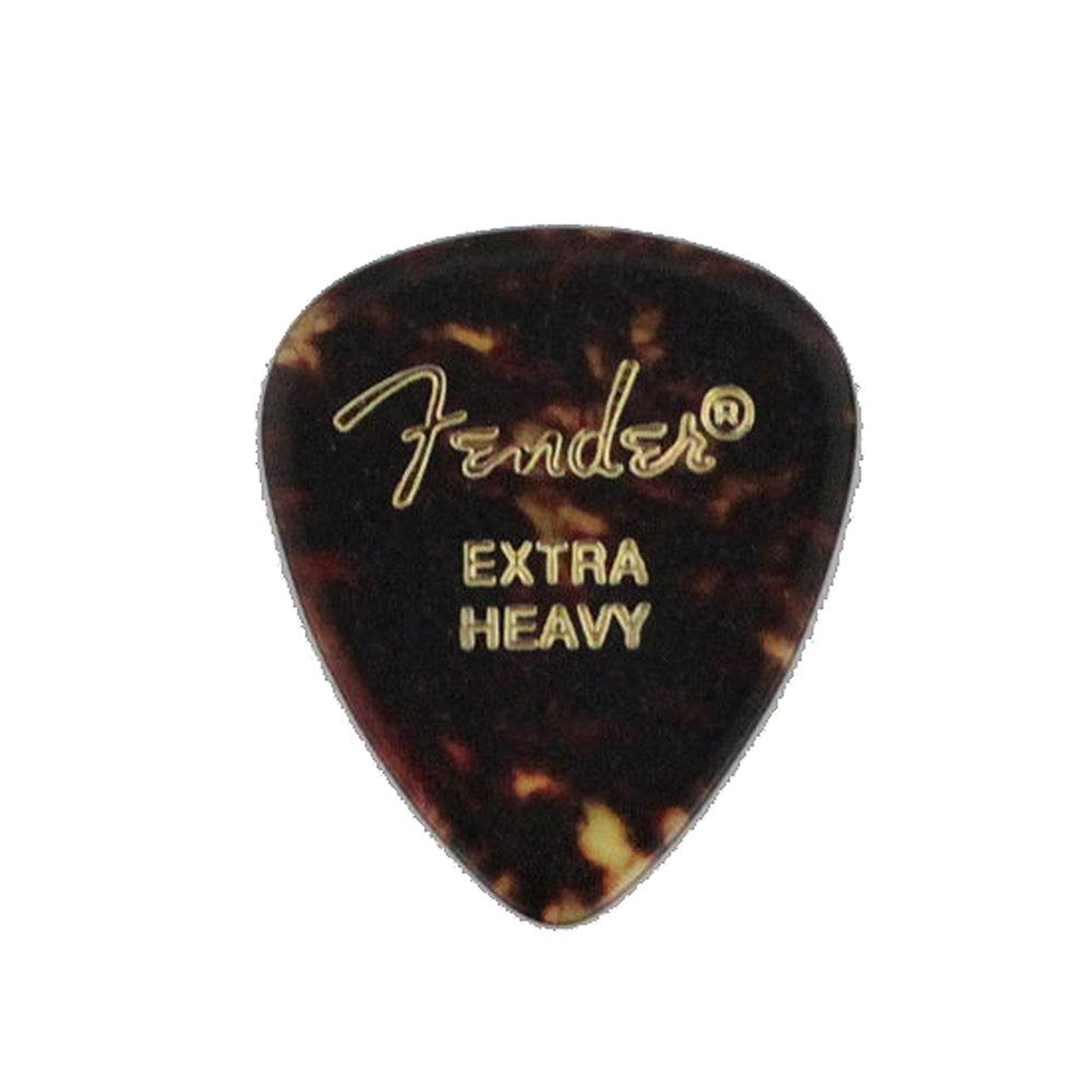 Fender Classic Celluloid Guitar Picks 451 Shape, Guitar Accessories, Tortoise Shell, Extra Heavy, 12 Pack