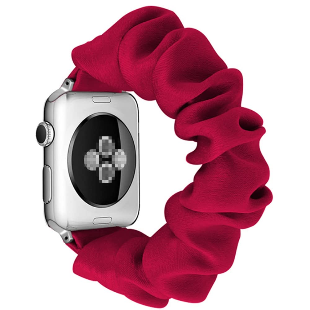 Tomcrazy Scrunchie Elastic Watchband for Apple Watch Band Series 8 7 6 5 4 3, Watch band for iwatch 49mm 45mm 41mm 38mm 40mm 42m