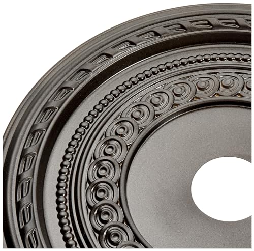 22Od X 3 1/2Id X 1P Cole Thermoformed Pvc Ceiling Medallion (Fits Canopies Up To 6), Metallic Black Night