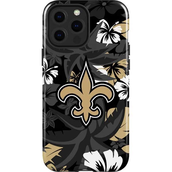 Skinit Impact Phone Case Compatible With Iphone 14 Pro Max   Officially Licensed Nfl New Orleans Saints Tropical Print Design