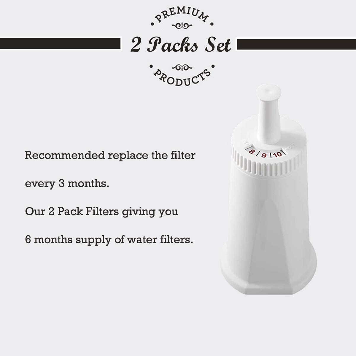 2 Pack Replacement Water Filter Compatible With Breville Sage Claro Swiss For Oracle Barista Bambino Espresso Coffee Machine